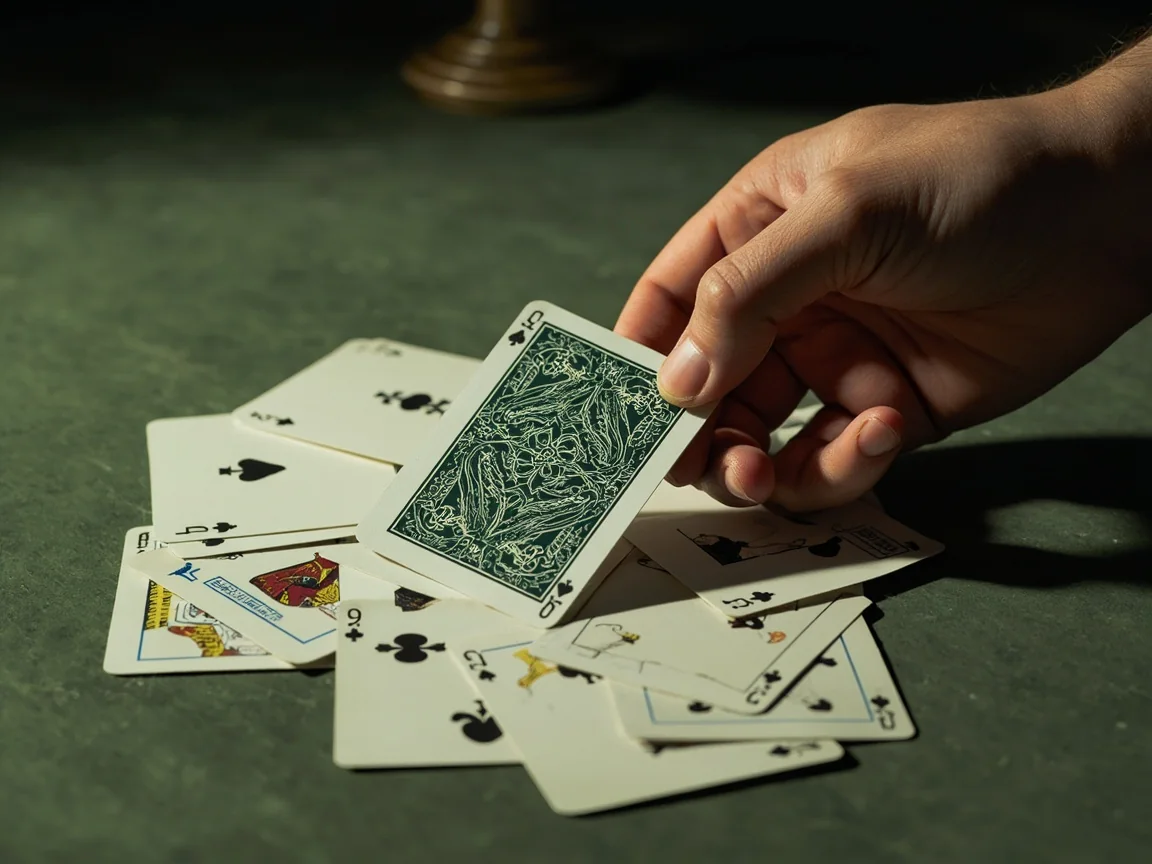 A wild card held in reserve beside grouped cards